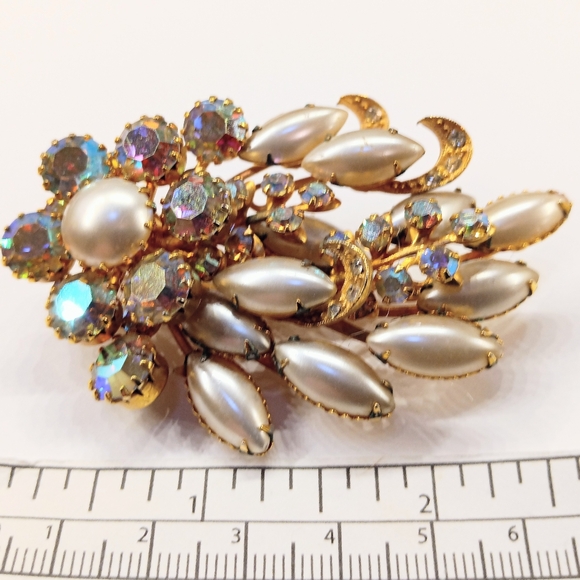 Vintage 2 Brooch Lot Plus Bonus Earrings - Picture 4 of 7